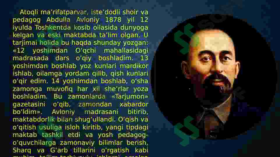 Abdulla Avloniy “Madaniyat to`lqinlari”