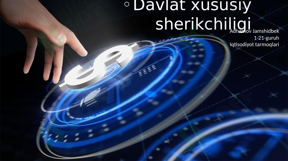 Davlat xususiy sherikchligi
