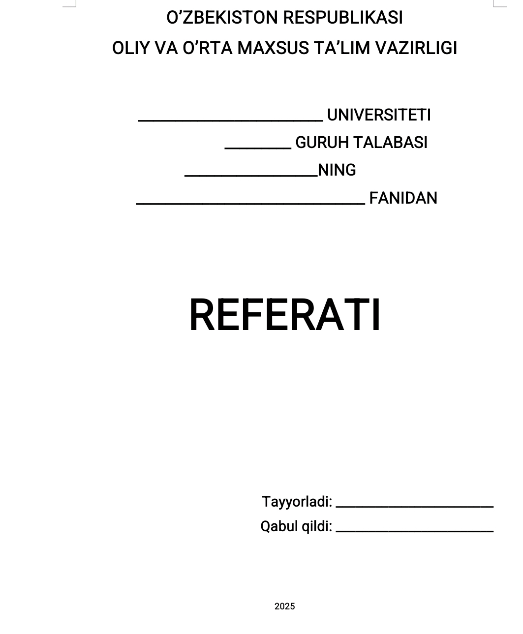 Referat betlik