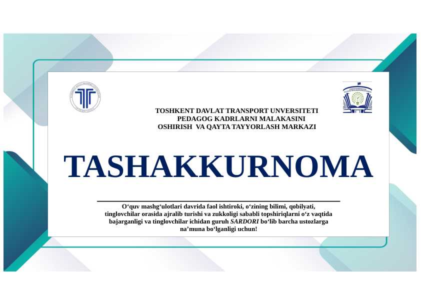 tashakurnoma namuna Word