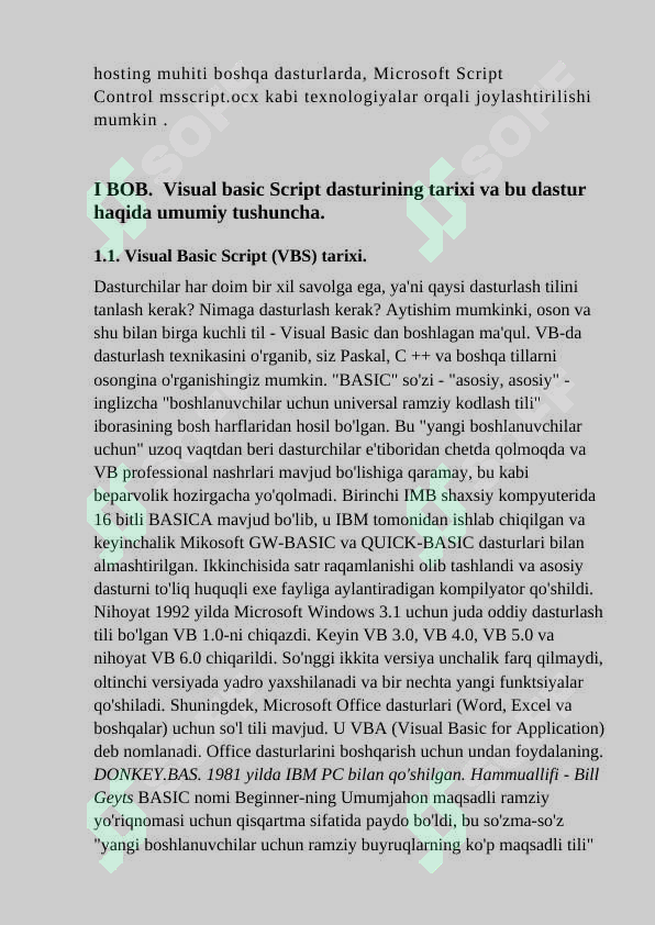 Visual Basic Script (VBS) ssenariylar tuzish
