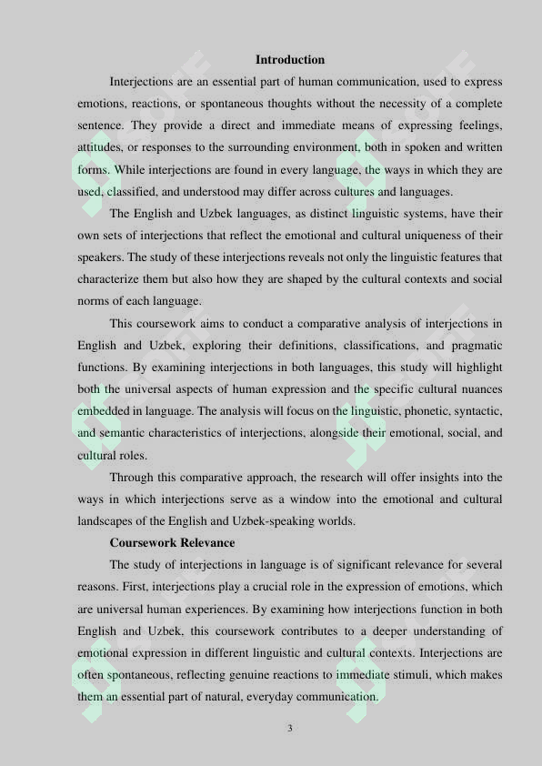 Comparative analysis of interjections in English and Uzbek
