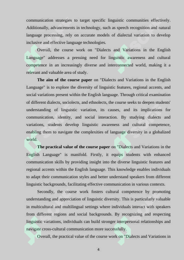 Dialects and Variations in the English Language