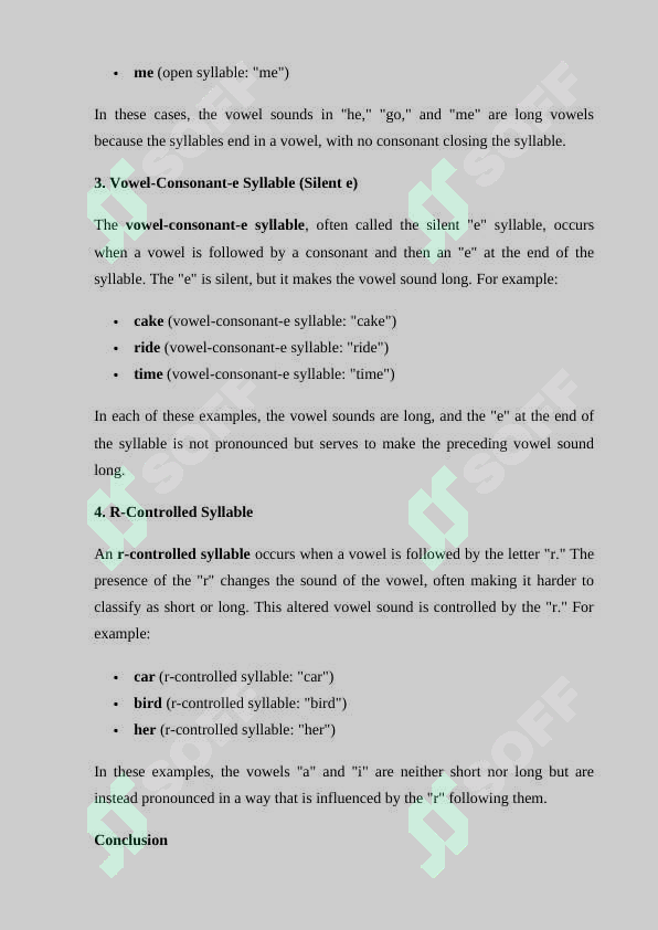 Four types of syllables and reading rules ... . Consonants in English ...
