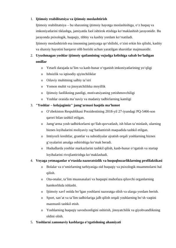 yoshlar yetakchiligiga suhbat savollari va javoblari bilan 2025 yangilangani