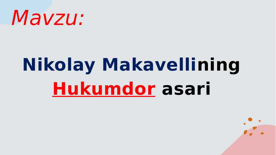 Nikolay Makavellining Hukumdor asari