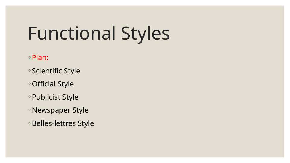 Functional Styles