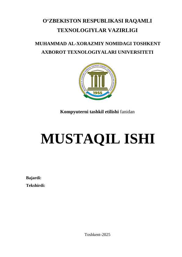 Kompyuterlarda ishlatiladigan Fon-Neyman arxitekturali va Garvard arxitekturali protsessorlarning tuzilishi, ko‘rsatkichlari va xususiyatlari, ularning taqqoslash ko‘rsatkichlari