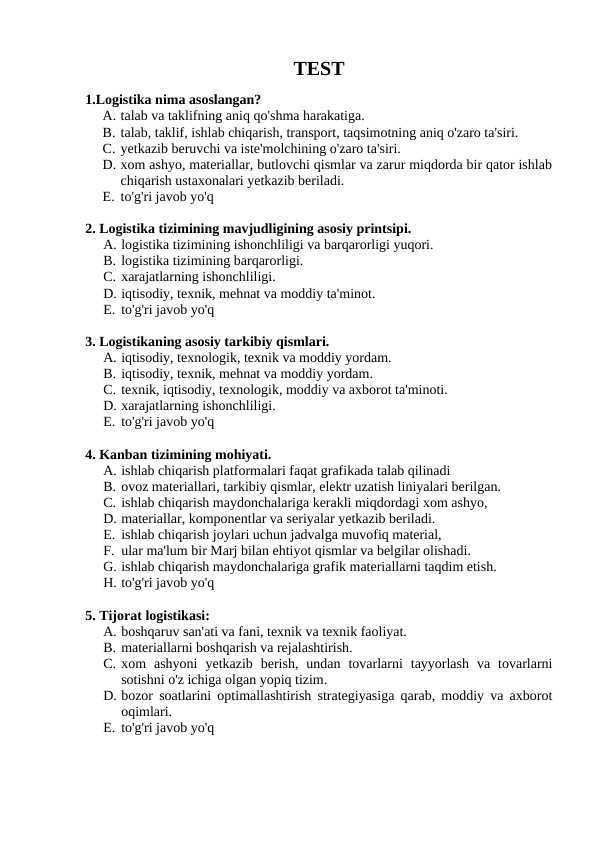Logistika test