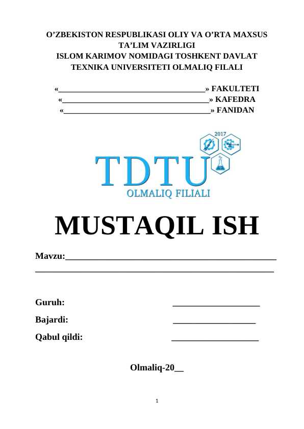 kurs ishi uchun betlik