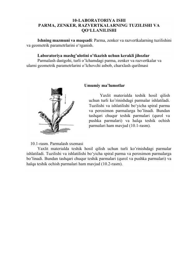 Parma, Zenker, razvertkalarning tuzilishi va qo‘lLanilishi