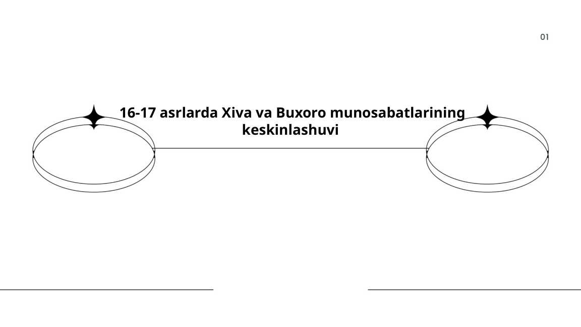 16-17 asrlarda Xiva va Buxoro munosabatlarining keskinlashuvi
