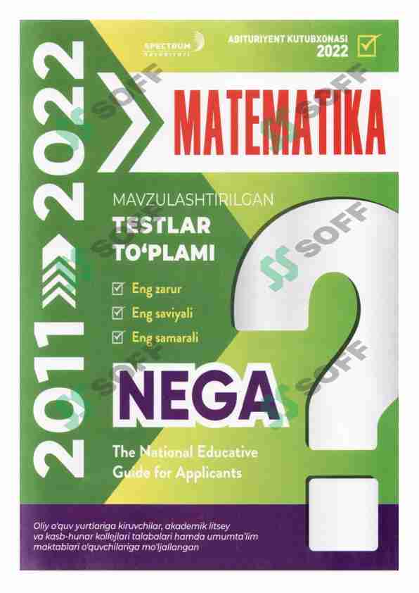 2011-2022 matematikadan mavzulashtirilgan testlar to'plami