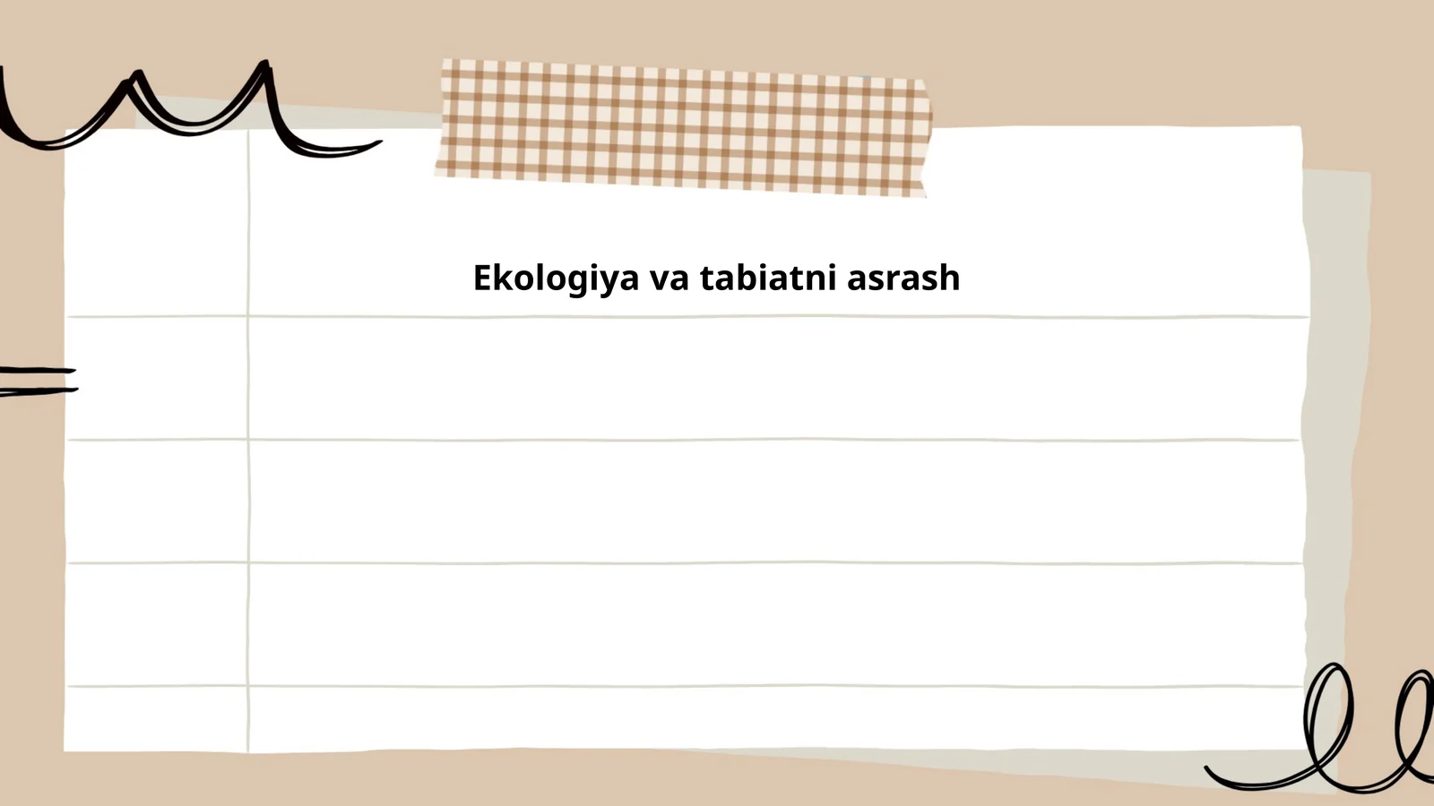 Ekologiya va tabiatni asrash