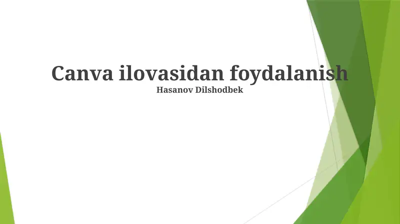 Canva ilovasidan foydalanish