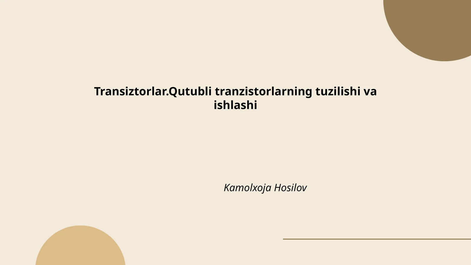 Qutubli tranzistorlar