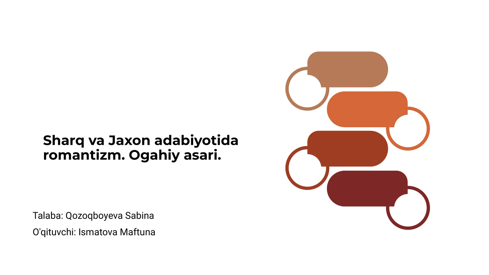 Sharq va Jaxon adabiyotida romantizm. Ogahiy asari