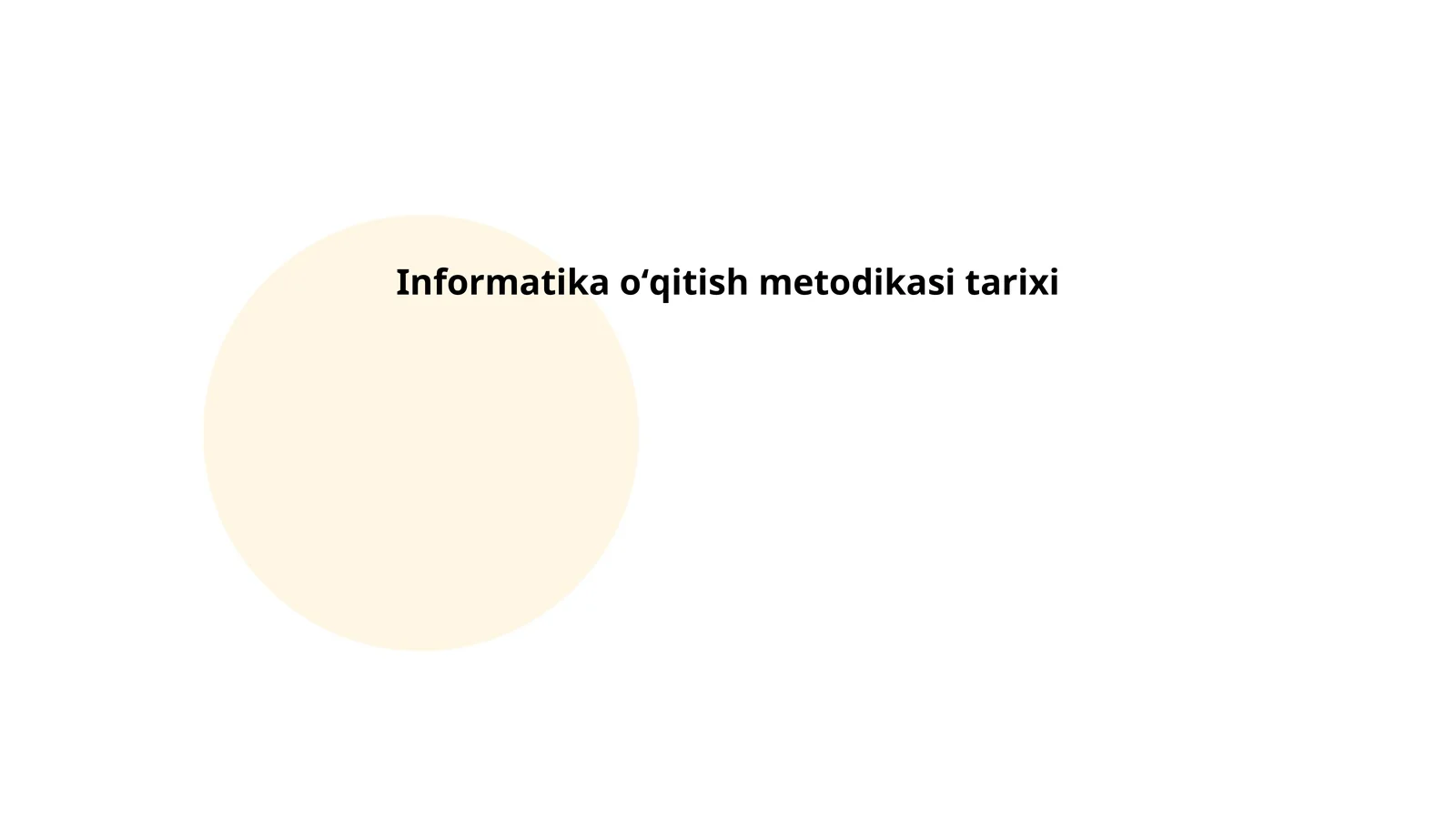 Informatika oʻqitish metodikasi tarixi