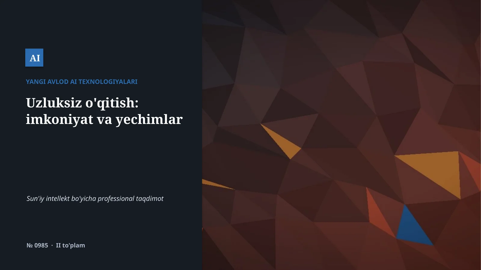 YANGI AVLOD AI TEXNOLOGIYALARI
