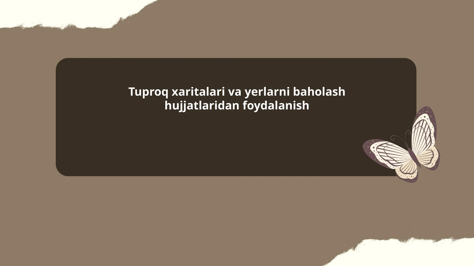 Tuproq xaritalari va yerlarni baholash hujjatlaridan foydalanish
