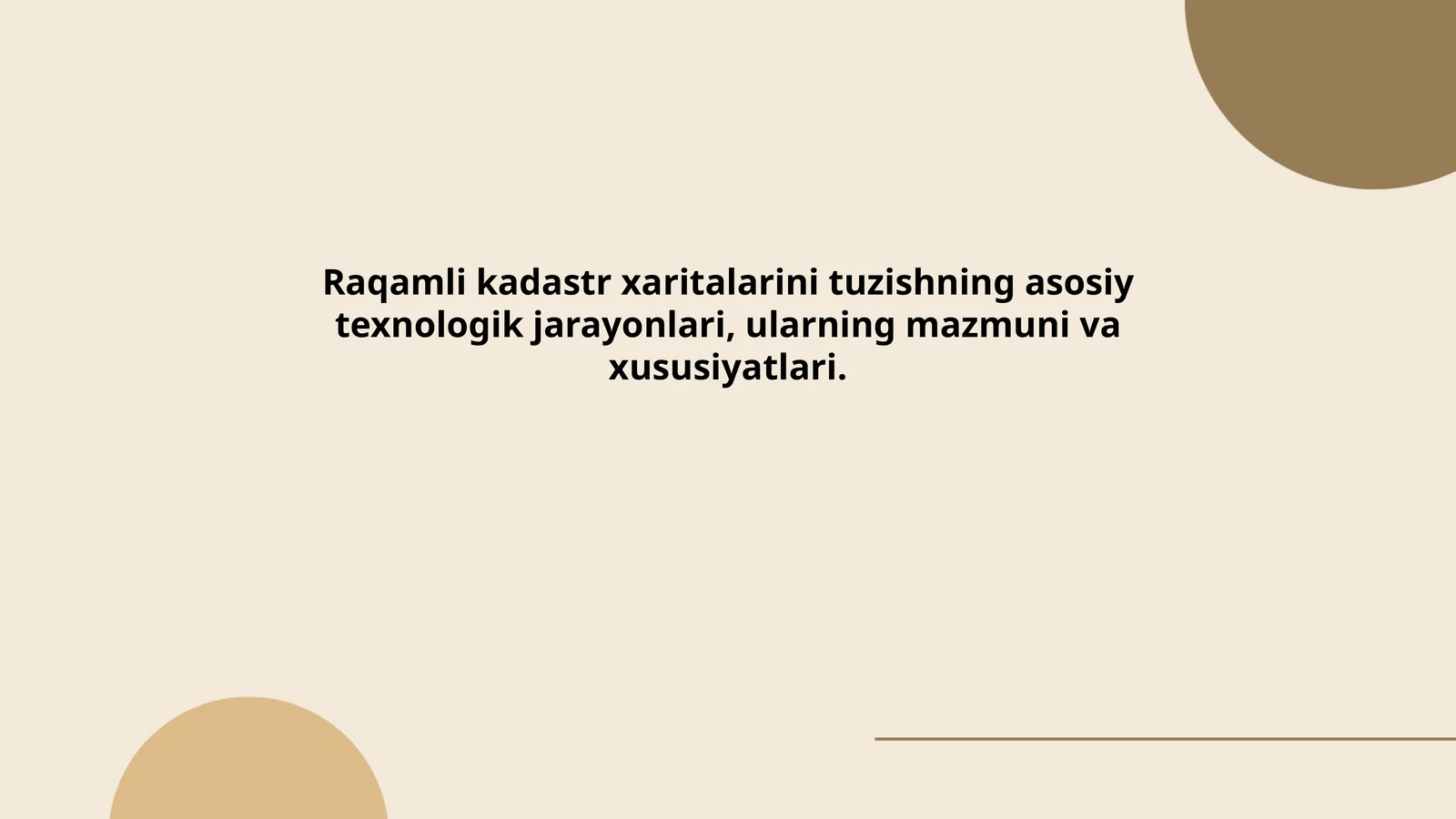 Raqamli kadastr xaritalarini tuzishning asosiy bosqichlari
