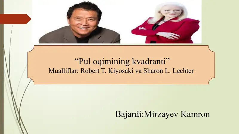 Pul oqimining kvadranti             “Pul oqimining kvadranti” Mualliflar: Robert T. Kiyosaki va Sharon L. Lechter