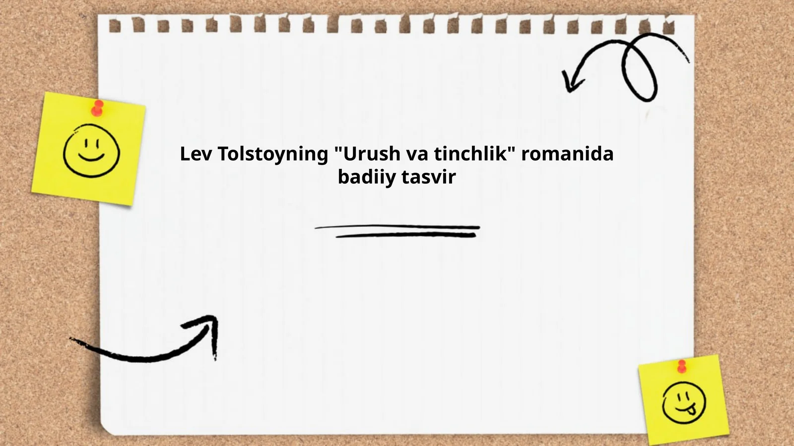 Lev Tolstoyning "Urush va tinchlik" romanida badiiy tasvir