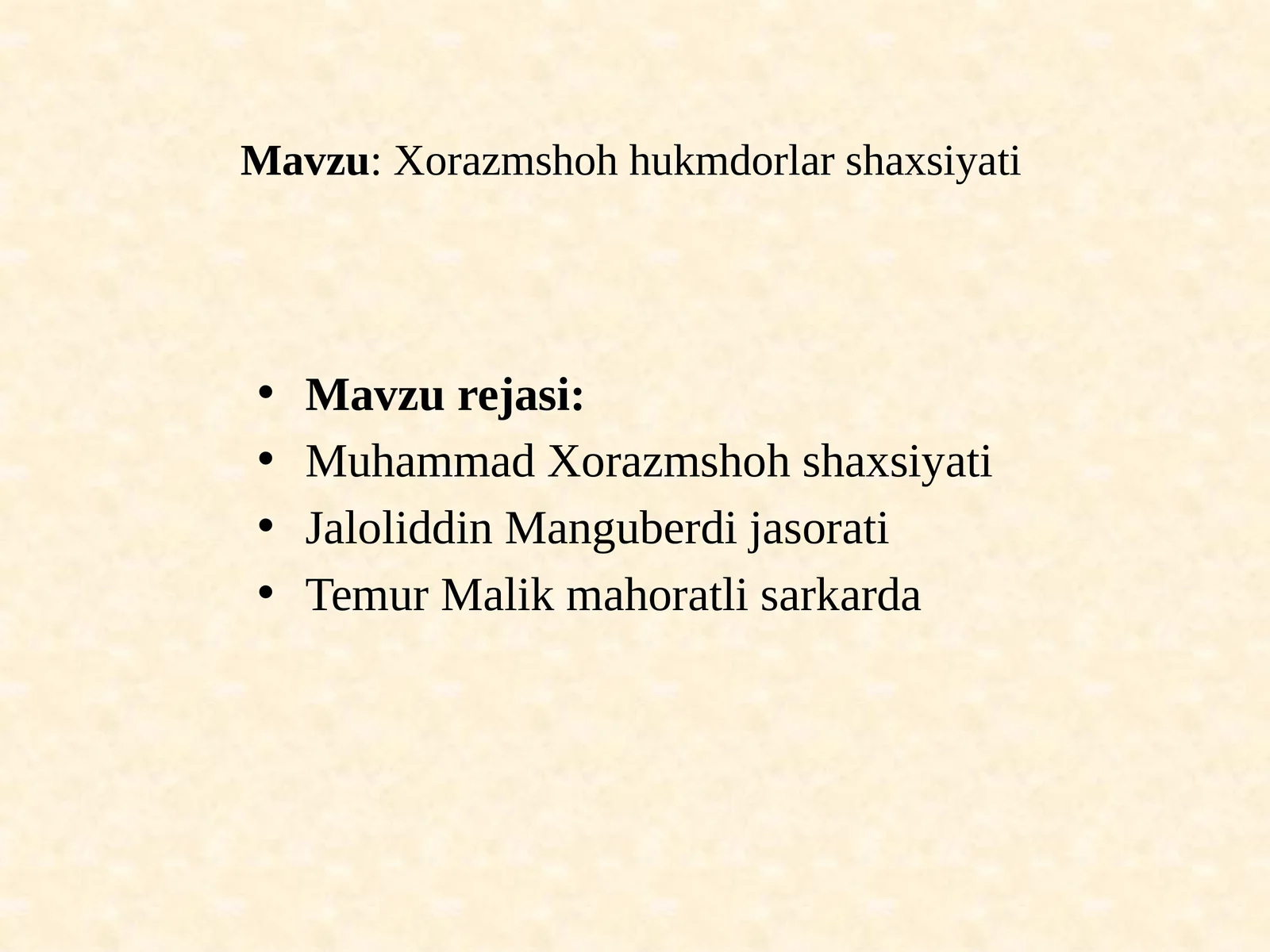 Xorazmshoh hukmdorlar shaxsiyati