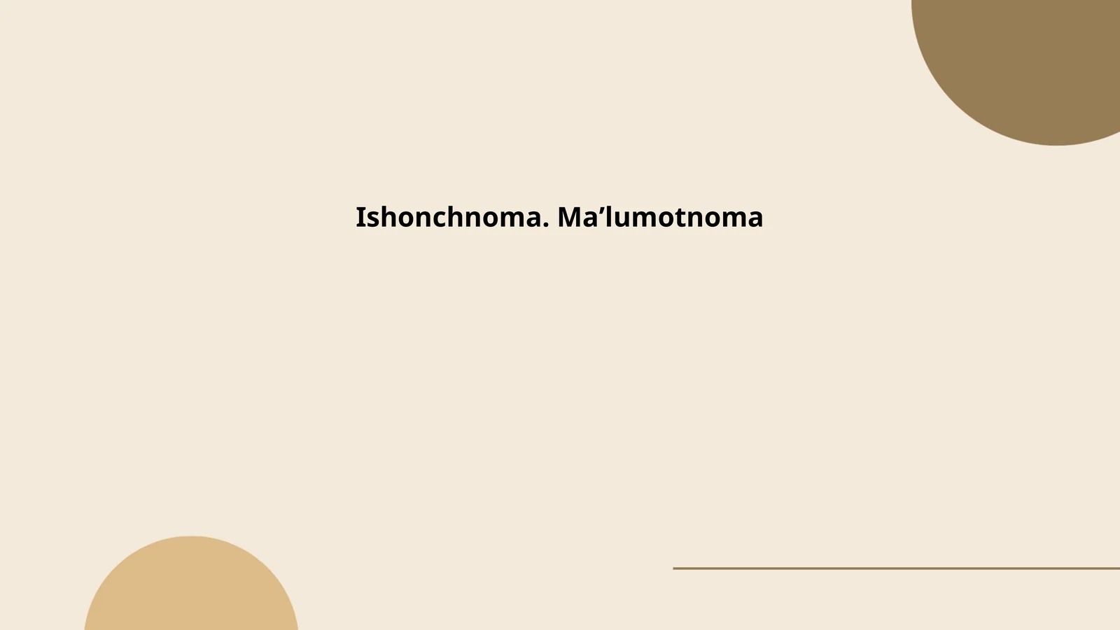Ishonchnoma. Maʼlumotnoma