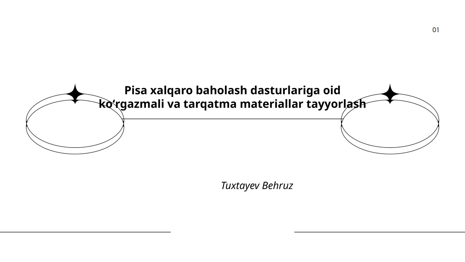 Pisa xalqaro baholash dasturlariga oid koʻrgazmali va tarqatma materiallar tayyorlash
