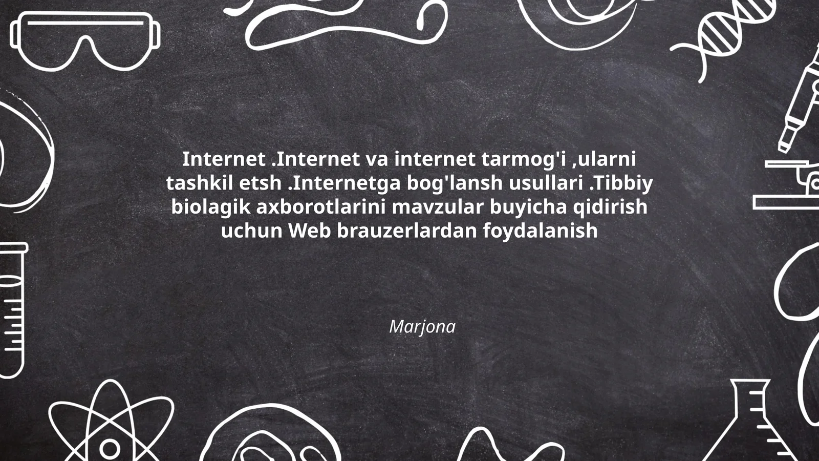 Tibbiy biolagik axborotlarini mavzular buyicha qidirish uchun Web brauzerlardan foydalanish