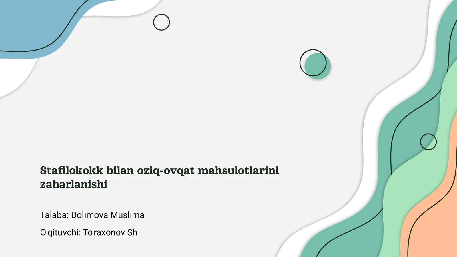 Stafilokokk bilan oziq-ovqat mahsulotlarini zaharlanishi