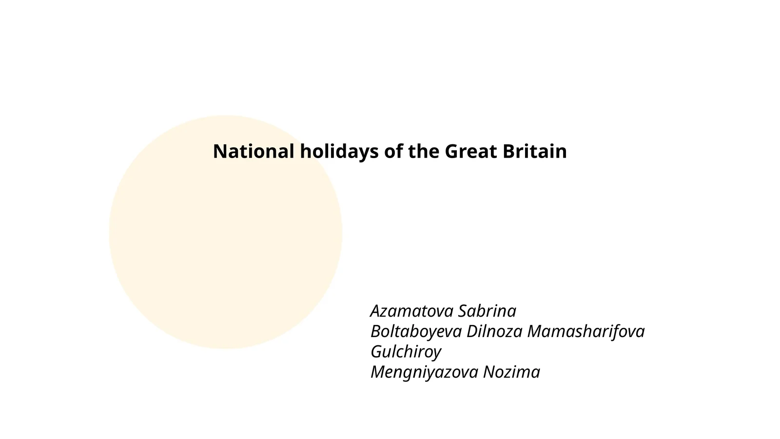 National holidays of the Great Britain