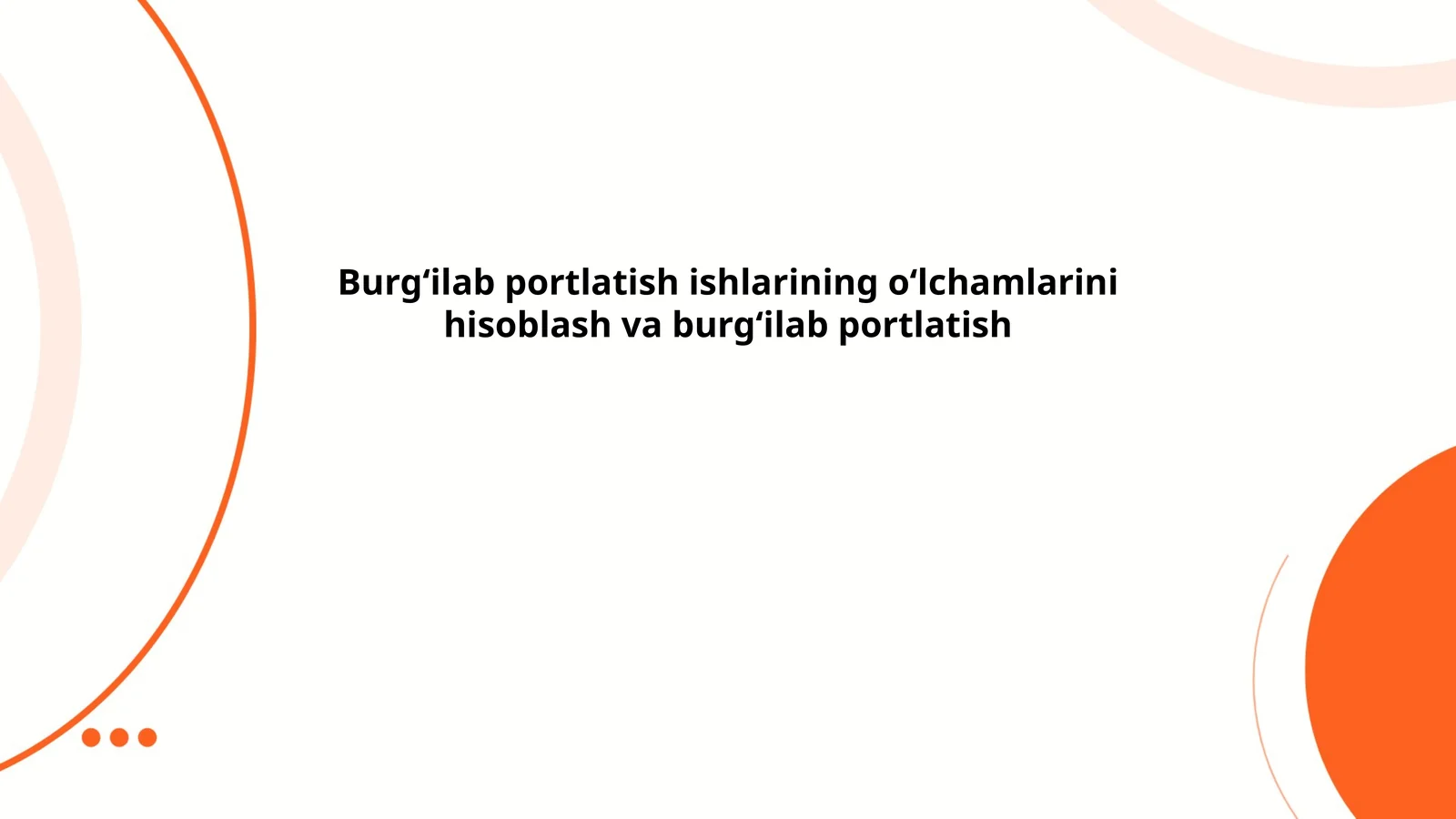 Portlatish ishlari nazariyasi