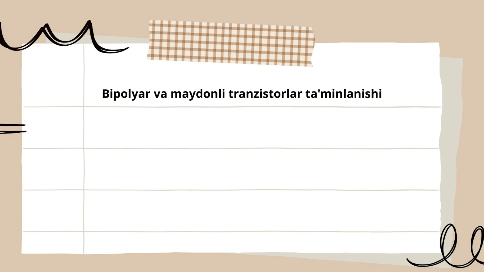 Bipolyar va maydonli tranzistorlar ta'minlanishi