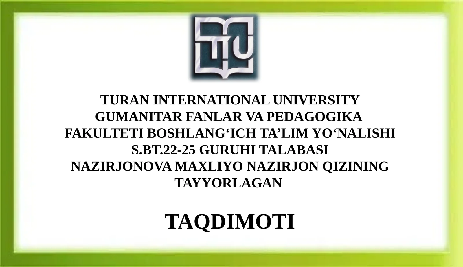 Boshlang‘ich sinflarda tekshiruv diktant va unitashkiletish