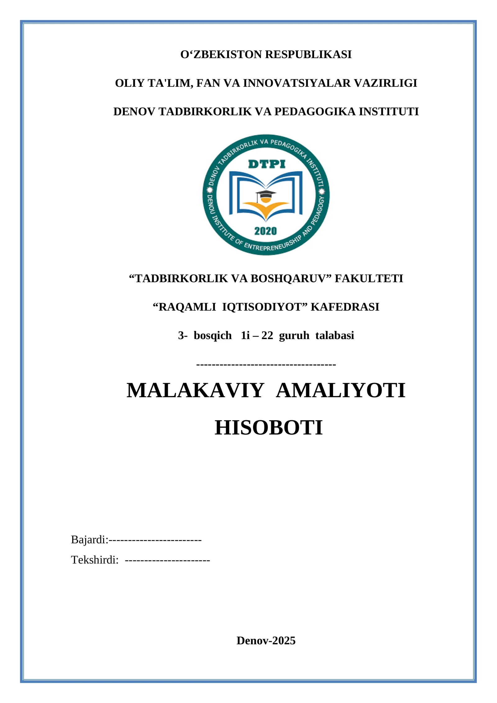 Surxondaryo Viloyat Barkamol Avlod bolalar markazini