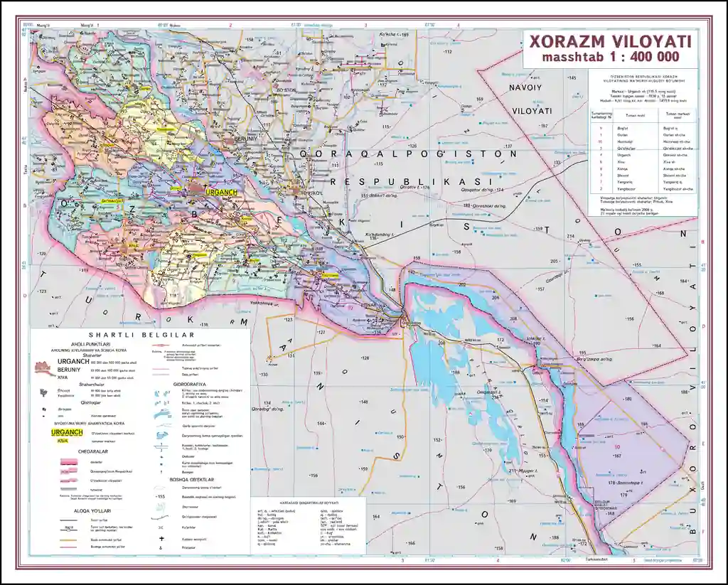 Xarita, Harita, O'zbekiston viloyatlari xaritalari Toshkent viloyati xaritasi kartasi
