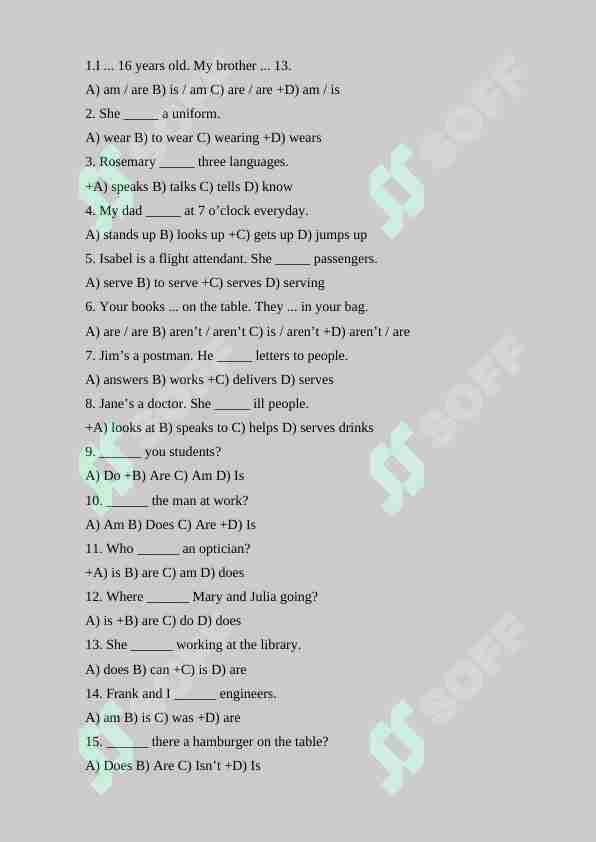 ingliz tilidan 100 talik test(javoblari bilan)