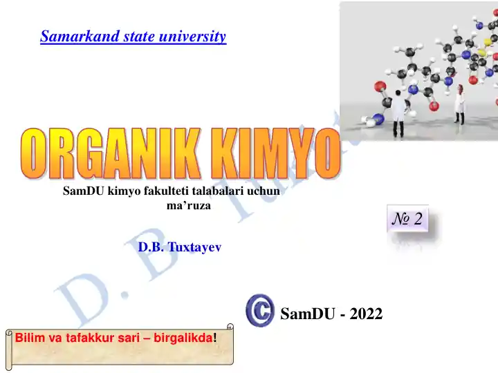 Organik birikma molekulalarining atomlar arasindagi ta'sir