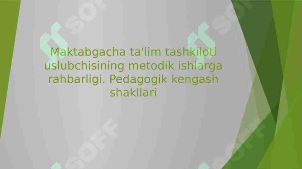 Maktabgacha ta'lim tashkiloti uslubchisining metodik ishlarga rahbarligi. Pedagogik kengash shakllari