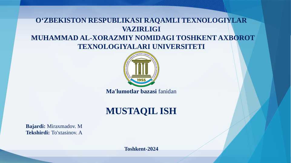 SQLda funksiyalar yaratish. SQLda triggerlar yaratish