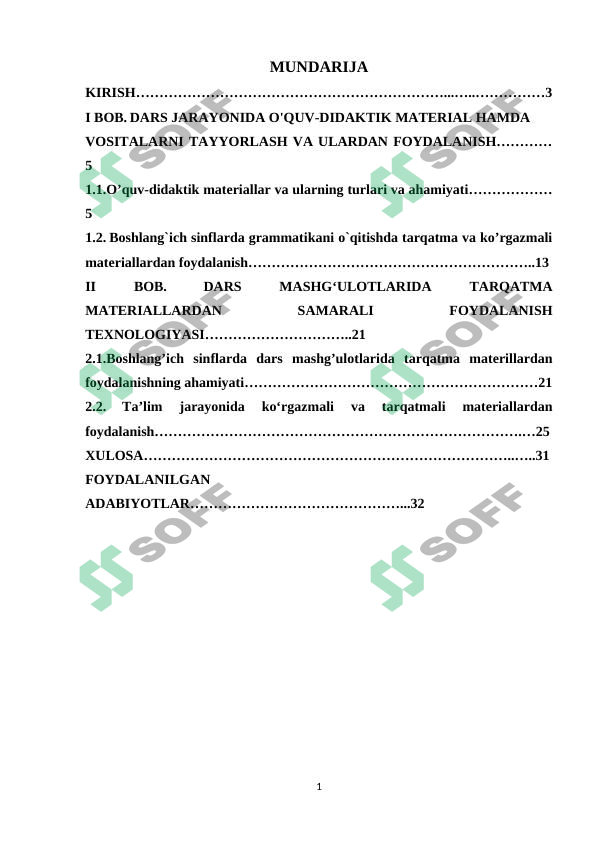 Boshlang’ich ta’limda tarqatma materiallardan foydalanish
