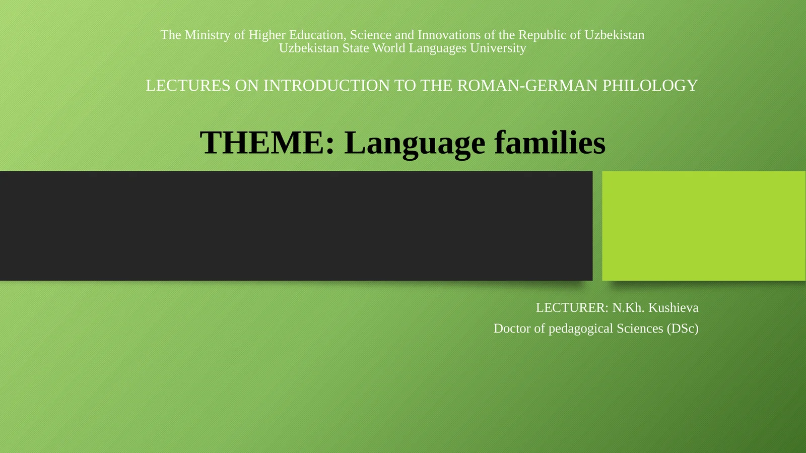 Introduction to the Roman-German Philology
