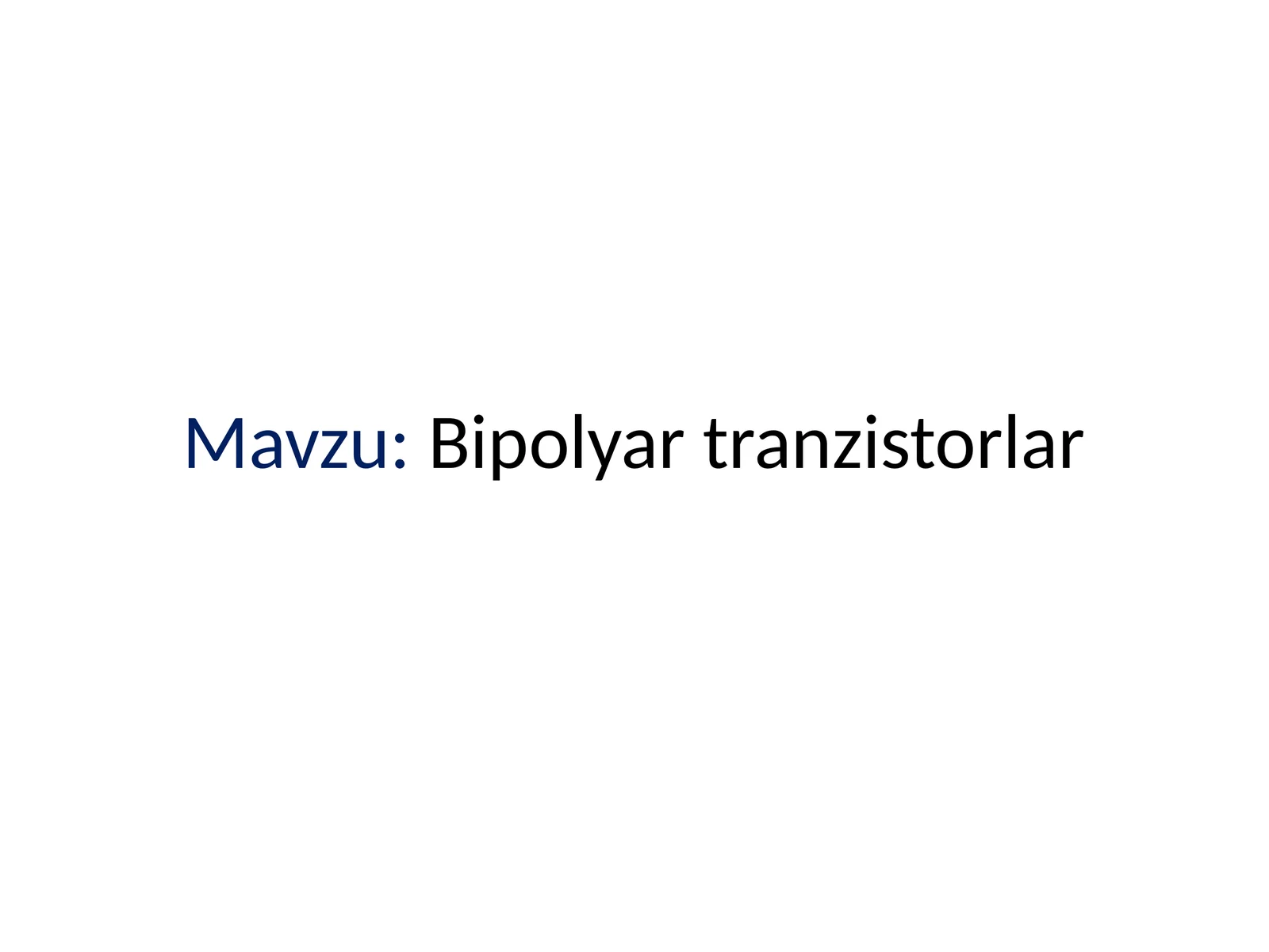 Bipolyartranzistorlar