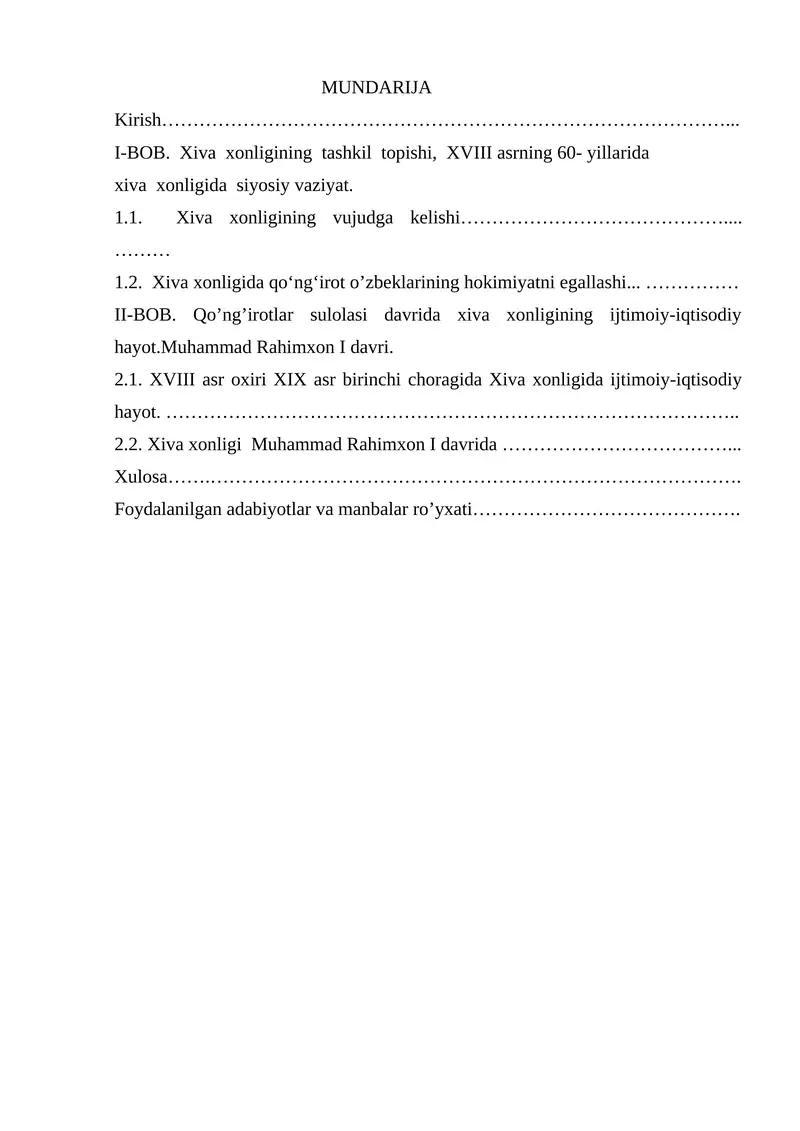 XIVA XONLIGINING MAHALLIY BOSHQARISH TIZIMI