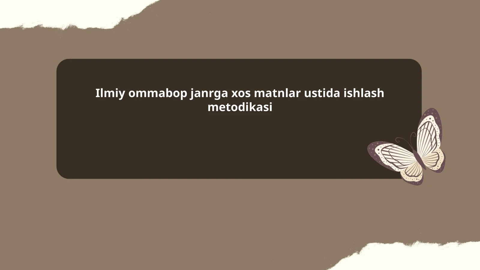 Ilmiy ommabop janrga xos matnlar ustida ishlash metodikasi