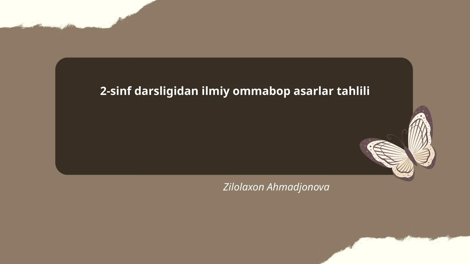 2-sinf darsligidan ilmiy ommabop asarlar tahlili