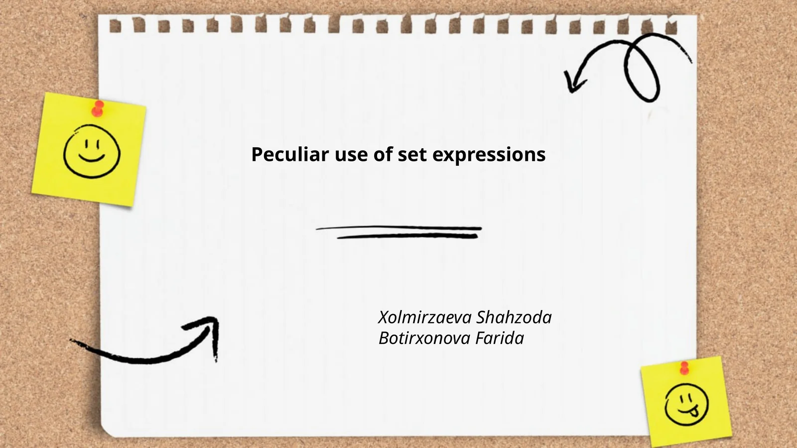 Peculiar use of set expressions
