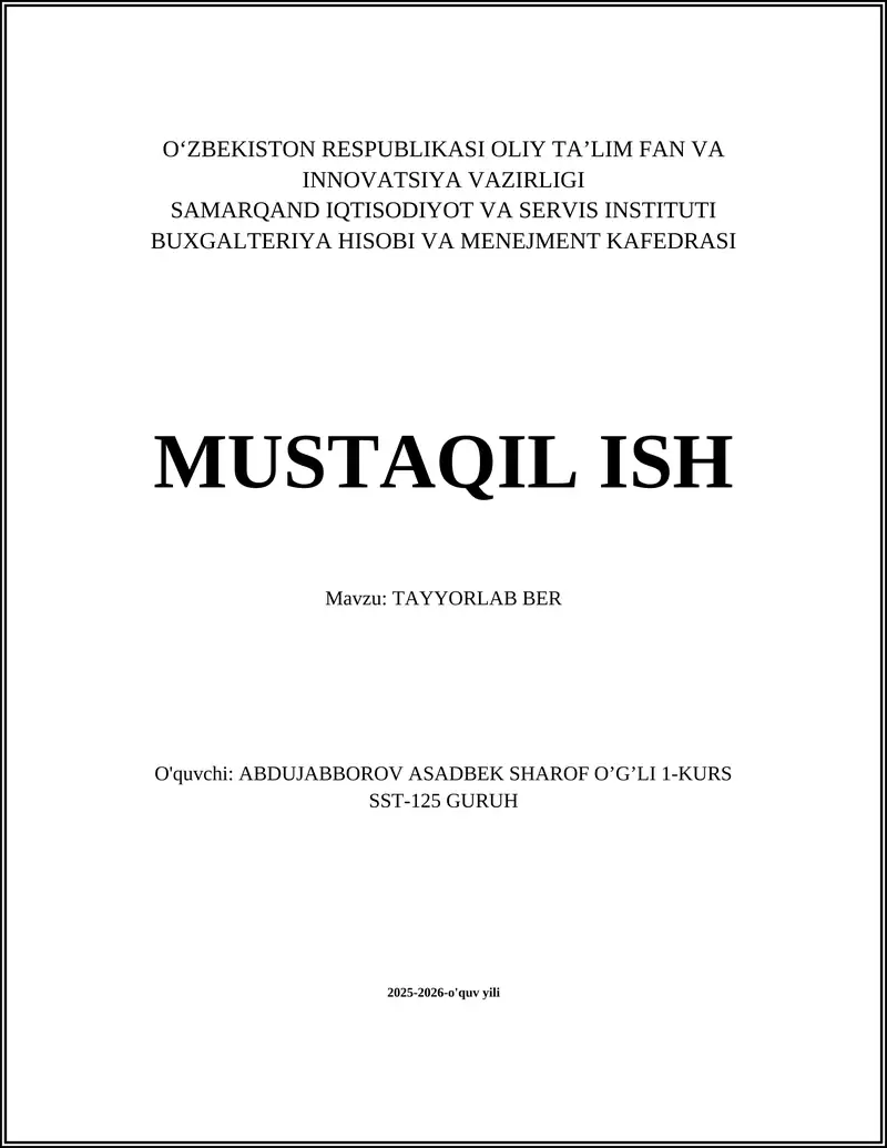 CV va muqova xati tayyorlash